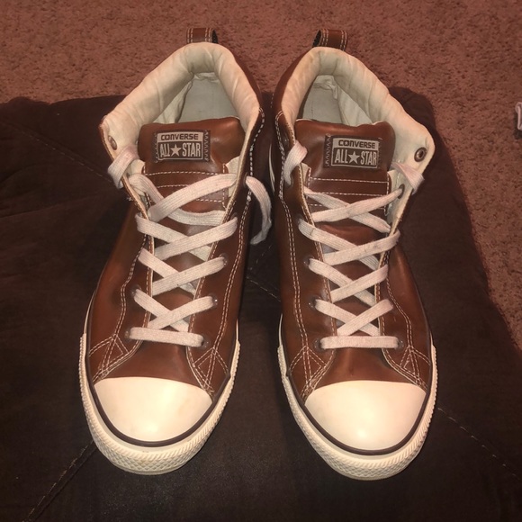 mens brown leather chuck taylors